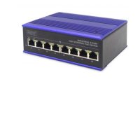 DIGITUS Conmutador PoE Ethernet de alta velocidad industrial de 8 puertos