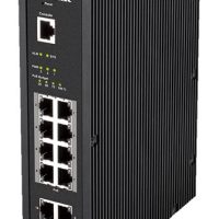 12 Port L2 Industrial Smart Managed Switch with 10 x 1GBaseT(X) ports (8 PoE 240W) and 2 x SFP ports Industrial