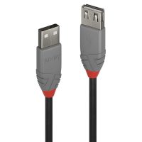Cable de extensión USB 2.0 tipo A de 3 m, línea antracita