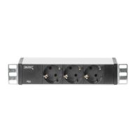 Regleta de enchufes con perfil de aluminio, toma de alimentación con 3 tomas de tierra, enchufe de seguridad con cable de 2 m