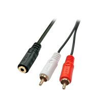 Cable Adaptador Audio/Video - 3,5mm Hembra/2x RCA Phono Macho