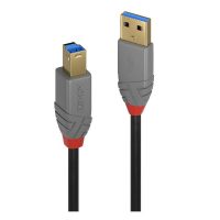 Cable USB 3.2 Tipo A a B de 3 m, 5 Gbps, Línea Antracita
