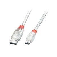 Cable USB 2.0 tipo A a Mini-B de 2 m, transparente