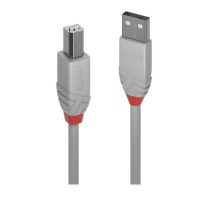 Cable USB 2.0 tipo A a B de 3 m, línea antracita, gris