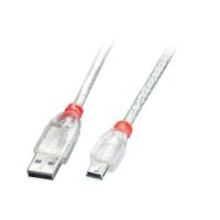 Cable USB 2.0 tipo A a Mini-B de 1 m, transparente