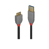 Cable USB 3.2 Tipo A a Micro-B de 3 m, 5 Gbps, Línea Antracita