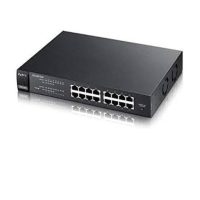 Zyxel GS1100-16,  16 puertos Gigabit Switch no gestionable v3. Sin ventilador. Incluye cable de alimentación, adaptador de corriente, Kit de montaje e