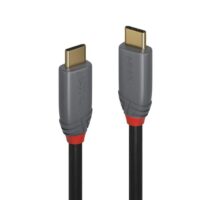 36902 - Cable USB 3.2 tipo C a C de 1,5 m, 20 Gbps, 5 A, PD, línea antracita