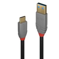 36912 - Cable USB 3.2 tipo A a C de 1,5 m, 10 Gbps, 5 A, PD, línea antracita