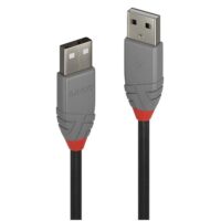 Cable USB 2.0 tipo A a A de 2 m, línea antracita