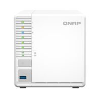 NAS 2,5GbE RAID 5 de alto rendimiento con 3 bahías y almacenamiento en caché SSD M.2 para ejecutar máquinas virtuales y Qtier