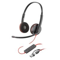Auriculares estéreo Poly Blackwire 3220 USB-C + Adaptador USB-C/A