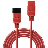 Cable de alimentación, extensión C20 a C19 rojo, 1m