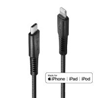 Cable USB-C a Lightning reforzado, negro, 3m
