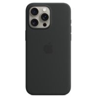Funda de silicona con MagSafe para el iPhone 15 Pro Max - Negro