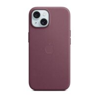 Funda de trenzado fino con MagSafe para el iPhone 15 - Rojo mora