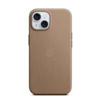 Funda de trenzado fino con MagSafe para el iPhone 15 - Marrón topo
