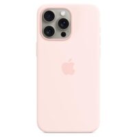 Funda de silicona con MagSafe para el iPhone 15 Pro Max - Rosa claro