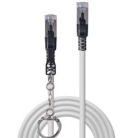 Cable de red de seguridad Cat.6A S/FTP LSZH, gris, 0,3m