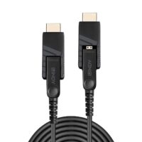 Cable híbrido/fibra óptica Micro HDMI 4K60 con cabezales HDMI y DVI, 50m