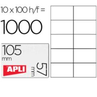 Etiqueta adhesiva apli 1278 tamaño 105x57 mm para fotocopiadora laser ink-jet caja con 100 hojas din a4