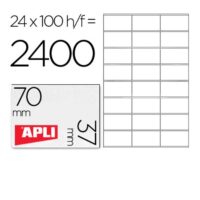 Etiqueta adhesiva apli 1273 tamaño 70x37 mm fotocopiadora laser ink-jet caja con 100 hojas din a4