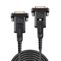 Cable híbrido/fibra óptica Micro HDMI 4K60 con cabezales HDMI y DVI, 40m