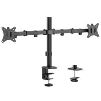 Soporte articulado dual para montaje en escritorio para monitor doble de 17"-32"