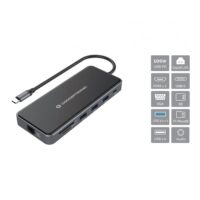 DONN15G - 12-en-1 USB 3.2 Gen 1 Docking Station, MST para Windows, 2x HDMI, VGA, USB-C 5Gbps, 2x USB-A 3.0, USB-A 2.0, SD, TF/MicroSD, Audio, GbE, 100