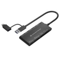 BIAN03B - Lector de tarjetas 7 en 1 USB 3.0, cable 2 en 1 USB-C USB-A, SD/SDHC/SDXC x 2, Micro SD/T-Flash, MMC, MS, M2, CF, xD