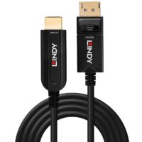 Cable DisplayPort 1.2 a HDMI 18G híbrido fibra óptica, 20m