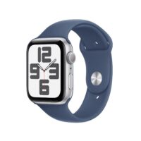 Apple Watch SE (GPS) - Caja de aluminio plata de 44 mm - Correa deportiva azul denim - Talla M/L