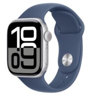 Apple Watch Series 10 (GPS + Cellular) - Caja de aluminio plata 42 mm - Correa deportiva azul denim - Talla M/L