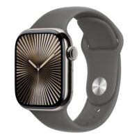 Apple Watch Series 10 (GPS + Cellular) - Caja de titanio natural 42 mm - Correa deportiva gris piedra - Talla S/M