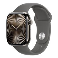 Apple Watch Series 10 (GPS + Cellular) - Caja titanio natural 42 mm - Correa deportiva gris piedra - Talla M/L