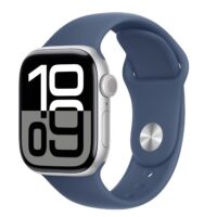 Apple Watch Series 10 (GPS + Cellular) - Caja de aluminio plata 46 mm - Correa deportiva azul denim - Talla M/L