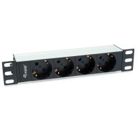 Unidad de distribución de corriente alemana de 4 tomas, 10", carcasa de aluminio