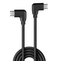 Cable USB 2.0 tipo C acodado 90 grados a la derecha en ambos conectores, 1m