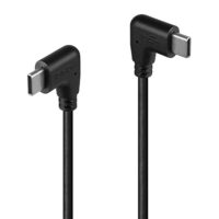 Cable USB 2.0 tipo C acodado 90 grados a la derecha en ambos conectores, 0.5m