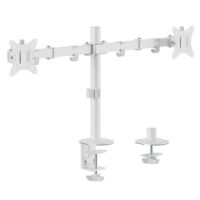 Soporte de escritorio articulado para dos monitores de 17"-32", blanco