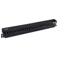 Panel de gestión de cables para montaje en bastidor de 19", negro
