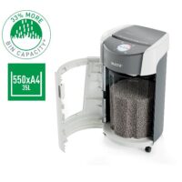DESTRUCTORA DE PAPEL LEITZ IQ OPTIMAX OFFICE MICROCORTE SEGURIDAD P5  35L - BLANCA