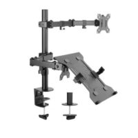 Soporte de sobremesa articulado para monitor portátil de doble brazo de 13"-32"