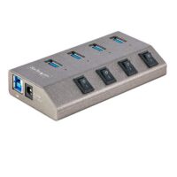 Hub Concentrador USB-C de 4 Puertos con Interruptores