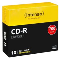 CD-R Estuche delgado 10 discos 700 MB/80 min., velocidad 52x