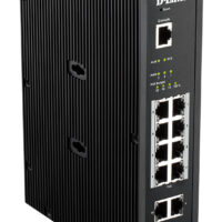 12 Port L2 Industrial Smart Managed Switch with 10 x 1GBaseT(X) ports (8 PoE 240W) and 2 x SFP ports Industrial