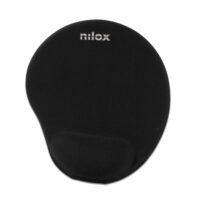 Alfombrilla ergonómica para ratón, Negro, Nilox