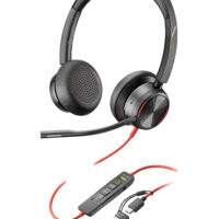 Auriculares estéreo USB-C Poly Blackwire 8225 + adaptador USB-C/A