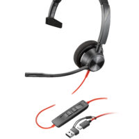 Auriculares monoaurales USB-C Poly Blackwire 3310 + adaptador USB-C/A