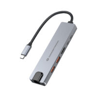 Base de conexión 6 en 1 USB 3.2 Gen 2, HDMI 4K60Hz, USB-A 10Gbps x 2, USB-C 10Gbps, LAN GbE, USB PD 3.1 de 140W